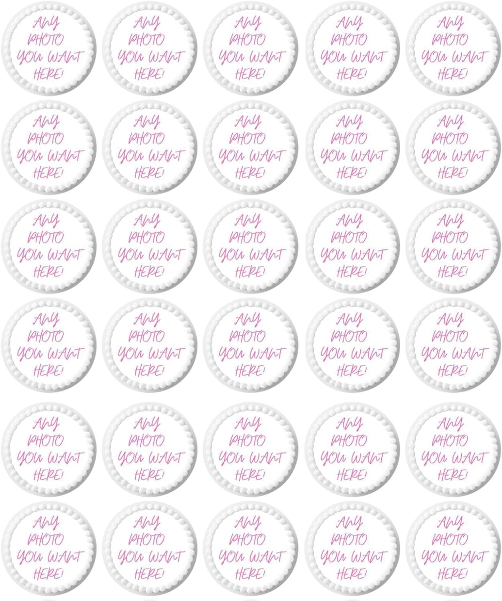 Custom Cupcake Topper Edible Image Your Own Cake Birthday Customize Party Personalized Uncut (1.5 inches 30/sheet)