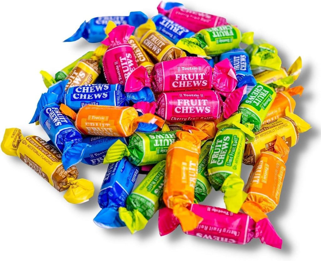 Fruit Chews - 5 Pound Bag - Assorted Candy - Chewy, Fruity and Delicious - Cherry, Lemon, Lime, Orange and Vanilla - QUEEN JAX - Individually Wrapped Candy - Fresh, Mouth Watering and Scrumptious Bulk Candy Bag - Buy In Bulk and Save!