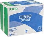 Georgia-Pacific Dixie Ultra F700 Flax Disposable Foodservice Towel by GP PRO (Georgia-Pacific); Environmentally Friendly; White and Green Stripe; 29651; 150 Wipes Per Box; 1 Box Per Case