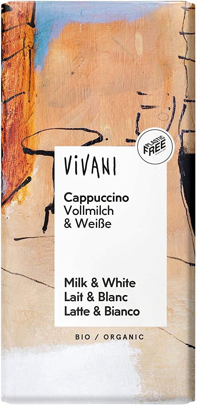 VIVANI Organic Cappuccino Chocolate Bar, 100 GR