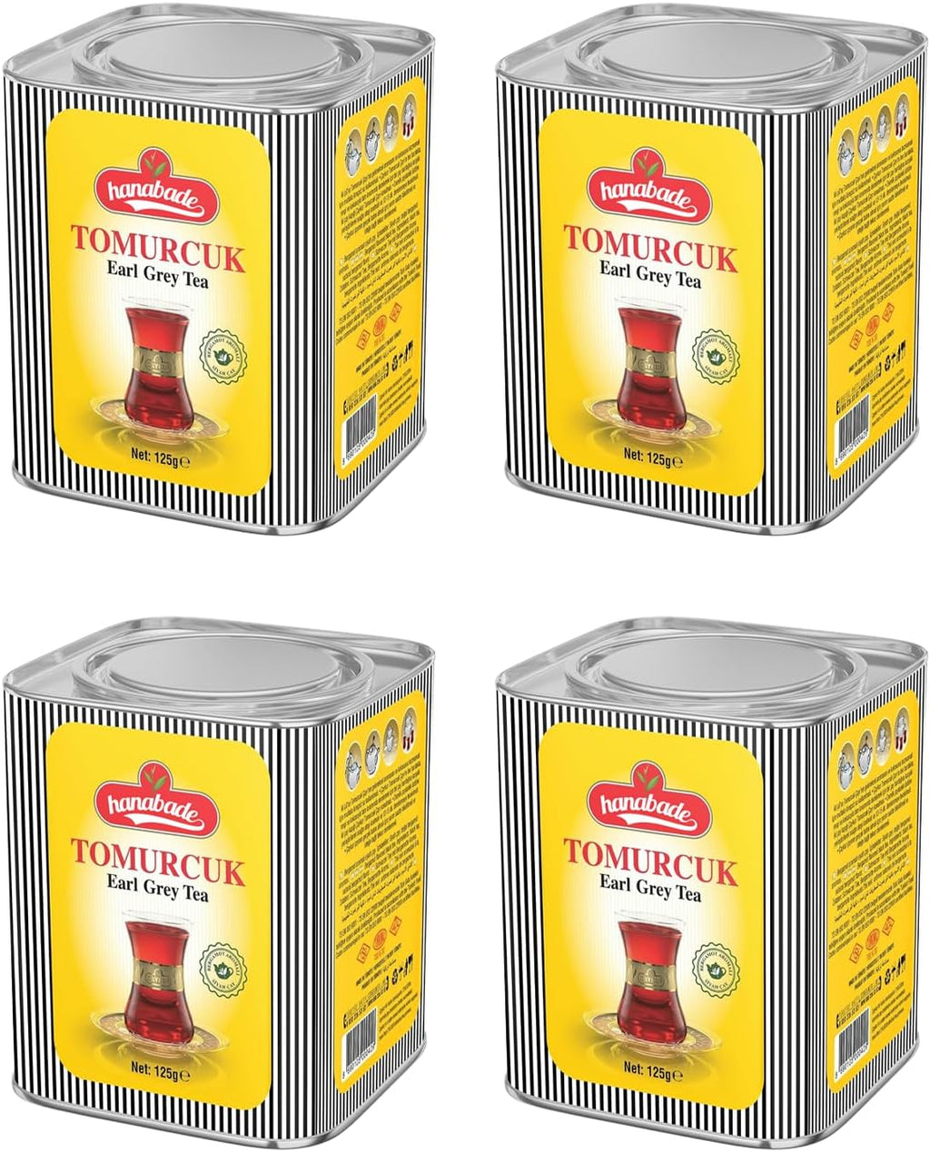 Hanabade Earl Grey Tea Tomurcuk 125g / 4.4 oz – Premium Loose Leaf Black Tea with Natural Bergamot Aroma, Young Tea Buds, Turkish Black Tea, Strong Fragrant Flavor (Set of 4)