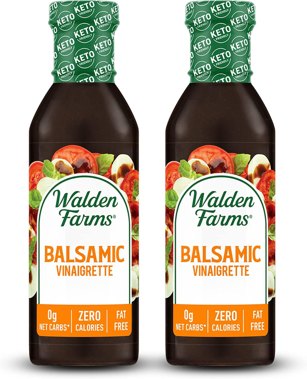Walden Farms Balsamic Vinaigrette – Calorie-Free, Gluten-Free, Low Carb, Keto-Friendly, Vegan, Sugar-Free Salad Dressing with Rich Classic Balsamic Flavor – 2-Pack, 12 oz Bottles