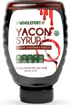 Peruvian Yacon Syrup a 100% Natural Sweetener - Low Glycemic Index - Vegan - Organic - Substitute for Sugar, Honey and Molasses - Packed with FOS (fructooligosaccharide) a Prebiotic Fiber and Inulin - In an Easy Squeeze Dripless Bottle by Wholefort