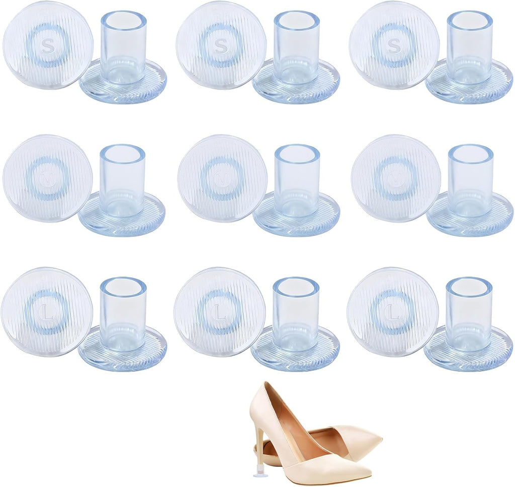 High Heel Protectors,9 Pairs Clear Heel Stoppers for Grass,Heel Replacement Tips for Wedding Mates Bridesmaid,Heel Caps,Heel Protectors for High Heels