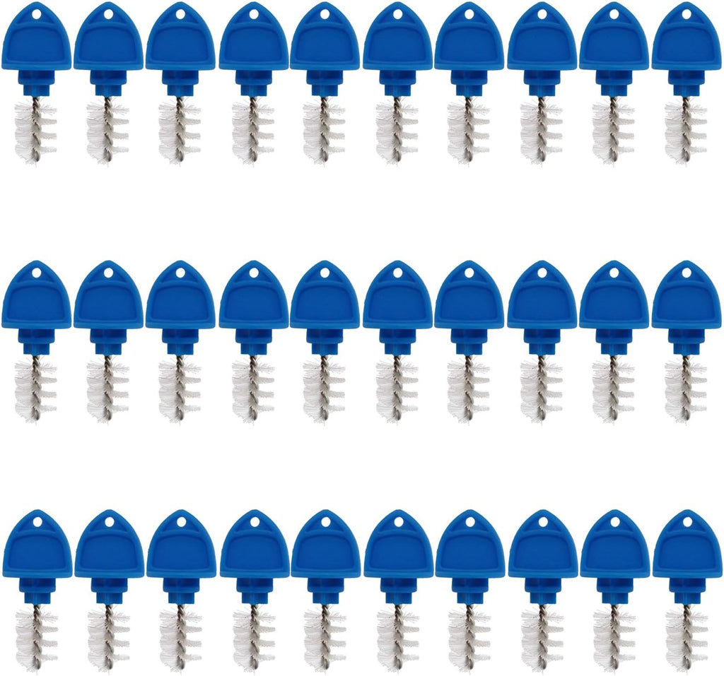 Beer Plugs Tap Brush,30 Pack Beer Faucet Tap Cleaning Plug Brush For Draft Beer Faucet Cap (Blue)