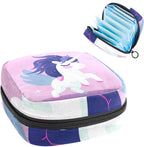 Sanitary Napkin Storage Bag,Period Bag,Pad Bag,Cartoon Cloud Rainbow Unicorn,Period Pouch
