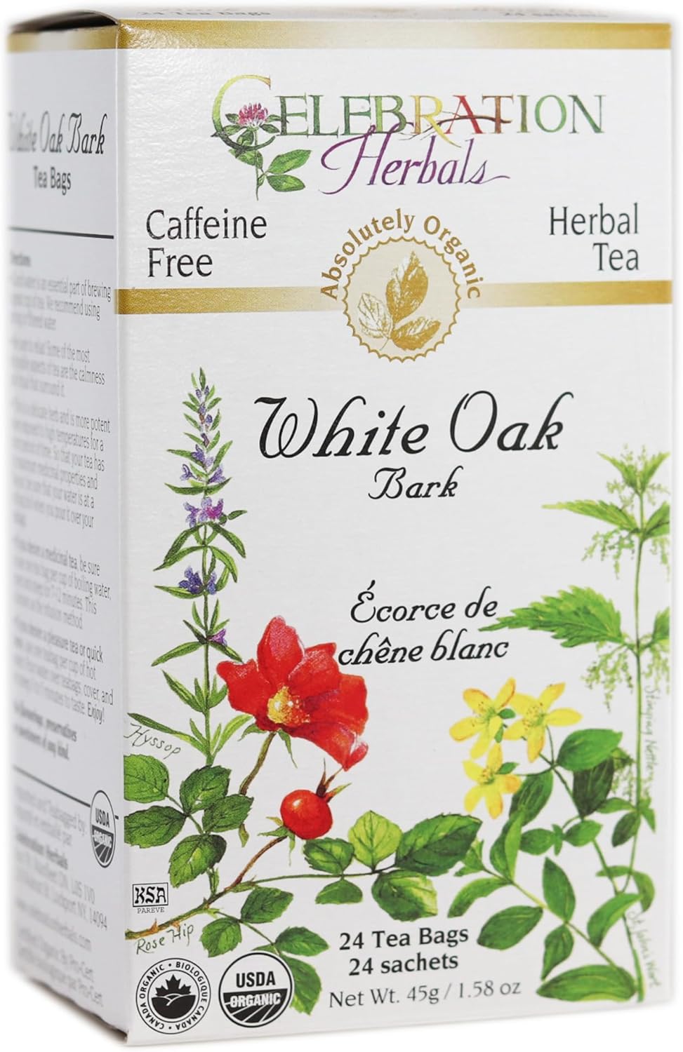 CELEBRATION HERBALS White Oak Bark Organic 24 Bag, 0.02 Pound