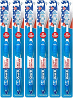 Oral-B Cavity Defense Toothbrush with Cup Shaped Bristles & Tongue Cleaner, Soft - Pack of 6