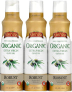 Pompeian Robust Organic Extra Virgin Olive Oil Spray - (3 Pack) 5 fl oz - No Propellants - First Cold Pressed Olive Oil for Cooking - Robust Flavor for Salads, Pasta, and Drizzling