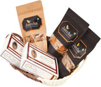 Ghasitaram Gifts Holi Sweets, Holi Gifts, Holi Hamper Brown Basket of Traditional Gujiyas,Dry Sweet Gujiyas,Gujiya Namkeen,SOYA Sticks,Farsaan Samosa & Flavoured Almonds