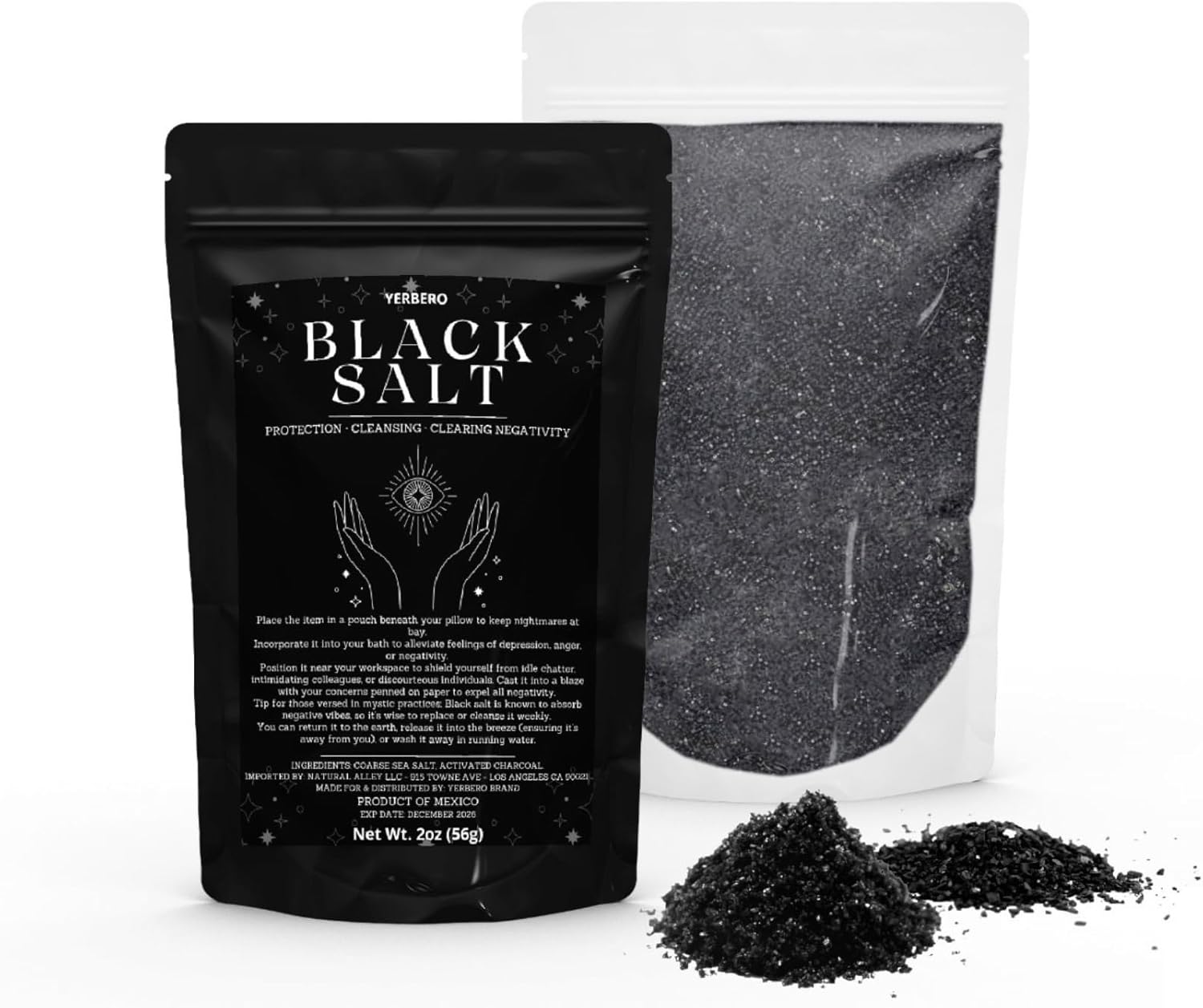 Yerbero - Black Salt for Protection 2oz (56g) - Sal Negra - Essential Wiccan & Witchcraft Supplies for Rituals, Spells, and Purification - Premium Sal Negra for Brujeria, Spiritual Cleansing.