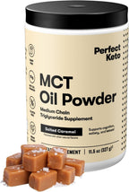 Perfect Keto 7g MCT Oil Powder, Medium Chain Triglycerides Supplement, Non Dairy Coffee Creamer for Keto Diet, Ketogenic MCT Oil Mix for Coffee, Smoothie, Protein Shakes, Salted Caramel, 30 Servings