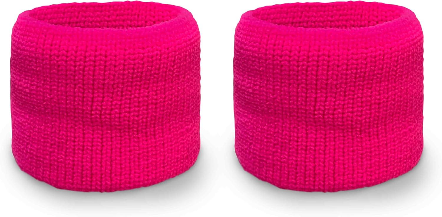 Couver Neon Unisex Dual Layer Athletic Sweat Sport Wristband, 1 Pair
