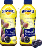Sunsweet Amazin Prune Juice - Unsweetened - Low Fat - 100% Juice Rich in Fiber & Minerals - 2 Pack