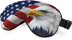 Bald Eagle Eye Mask Sleeping Mask American Flags Striped Stars Sleep Masks Silky Soft Eye Cover for Women Men Shading Blindfold for Air Travel Sleeping