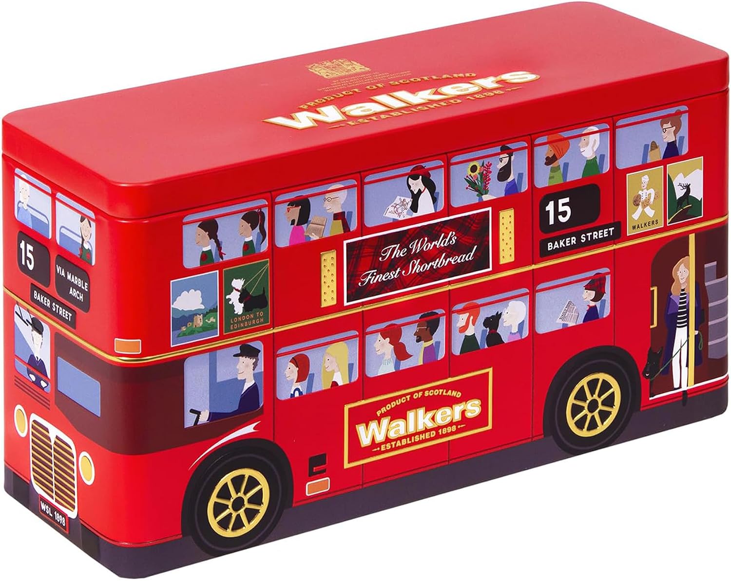 Walker's Shortbread London Bus Commemorative Tin, All-Butter Shortbread Cookies, 8.8 Oz