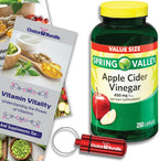 Spring Valley Apple Cider Vinegar Capsules 450 mg Dietary Supplement 250 Ct Plus Vitamin Vitality & Pill Container (3 Items)!