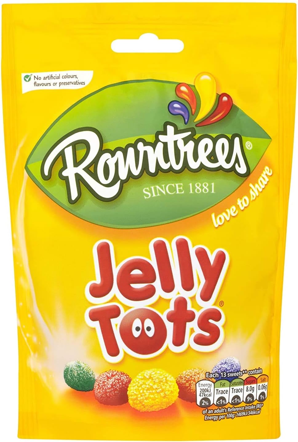 Rowntree Jelly Tots Pouch 150g (Pack of 6)