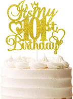 It's My 101st Birthday Cake Topper - Gold Glitter Happy 101st Birthday Cake Decor - 101 and Fabulous,Cheers to 101 Years Old Birthday Party Supplies