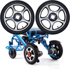 16x2.125, Wheelchair Rear Wheel Replacement Wheels Parts, 16inch Electric Wheelchair Rear Wheel Parts, Pneumatic Tires, Aluminum Alloy Hub, Fits Most Electric Wheelchairs, 1 Pair