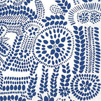 IHR Ideal Home Range Cocktail Napkins Marimekko Disposable 3-Ply Paper Party Napkin Pack, 5" x 5", Nasia White/Blue, 20-Count