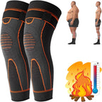 Radiofrequency Herbal Thermal Knee Support，Mugwort Tourmaline Acupressure Self-Heating Shaping Knee Sleeves Pads (Orange,L)
