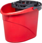 Quick Wring Hands-Free Mop Bucket – 2.5 Gallon with Built-in Wringer, Red
