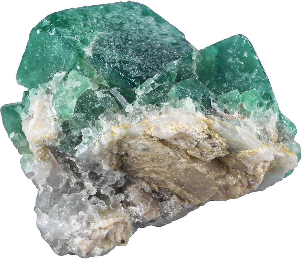 TUMBEELLUWA Natural Green Fluorite Crystal Cluster Geode Druzy Specimen Mineral Raw Stone for Healing, Witchcraft, Home Decor (50g-100g)