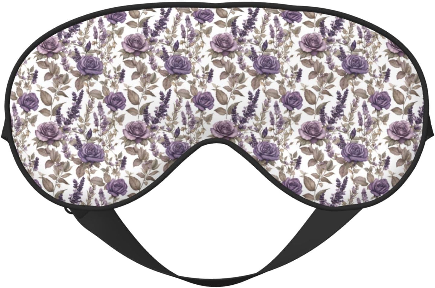 Purple Flowers and Lavender Print Sleep Masks for Women Men, Double-Sided Eye Masks for Sleep, Blackout Eye Covers for Travel Sleeping