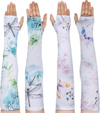 hoyuwak 2 pairs of Flower Garden Arm Sleeves for Women - UPF50+ Sun Protection, Cooling & Stretchy, Artistic Butterfly & Floral Design, Perfect for Gardening, Sports, Travel, Gift Ideas