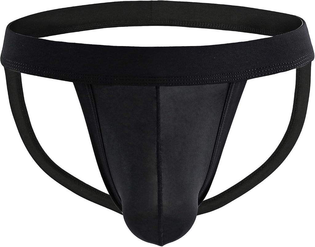 eywlwaar Men's Athletic Supporter Briefs Jockstrap Underwear Elastic Nylon Pouch Bikini Briefs