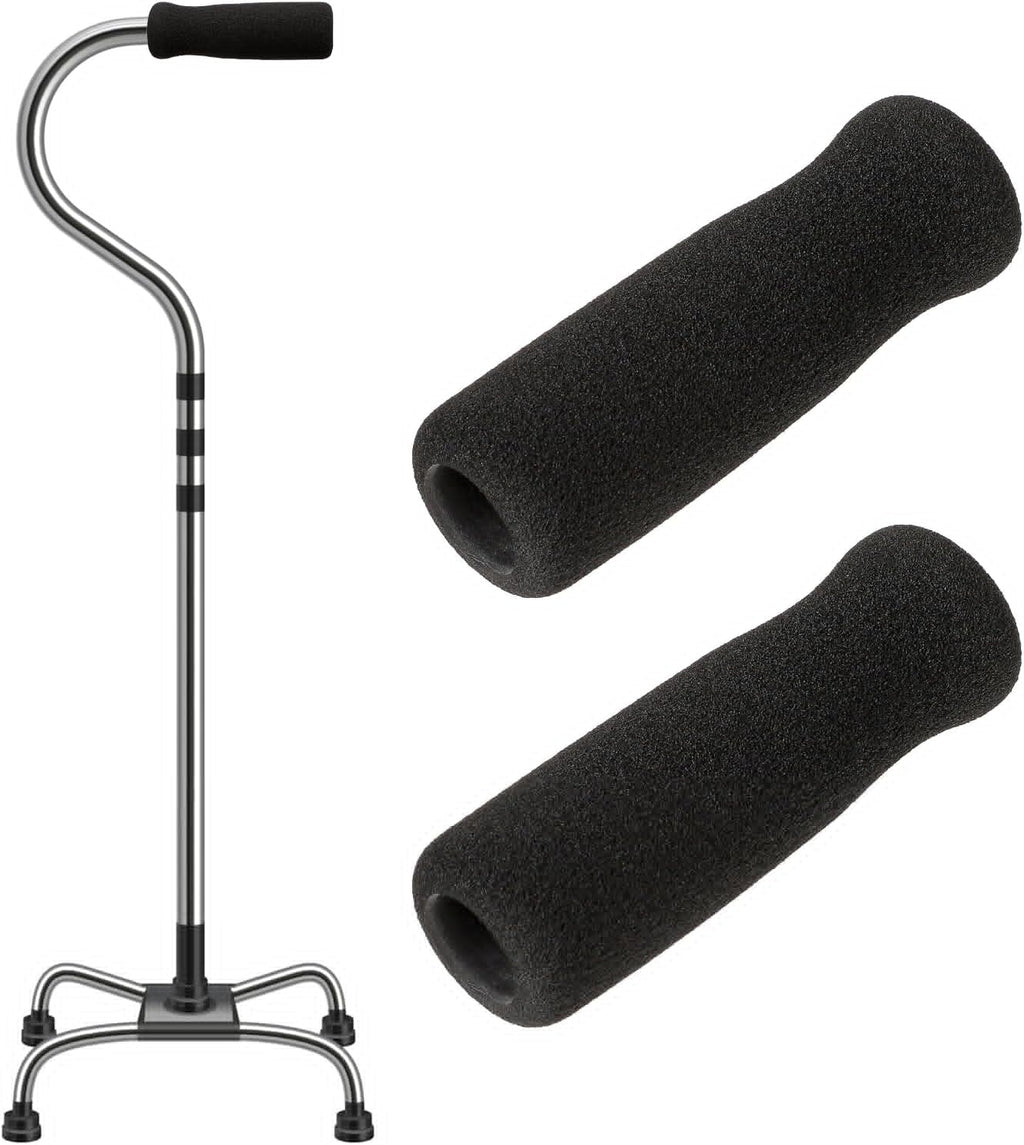 Cane Handle Grip Replacement, 2 PCS Walking Canes Grips for Seniors Offset Crutch Canes Hand Grips Foam Cane Handle Grip Stick Replacement for Cane-Accessories