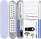 Capsules Filling Machine Tray Kit - 12Pcs Powder Tamper Capsule Holder Filler Maker Tool - Empty Gel Lab Scoops Tiny Spatula Micro Spoon Funnel Quick Fill Tools Size #000 00 0 1 2 3