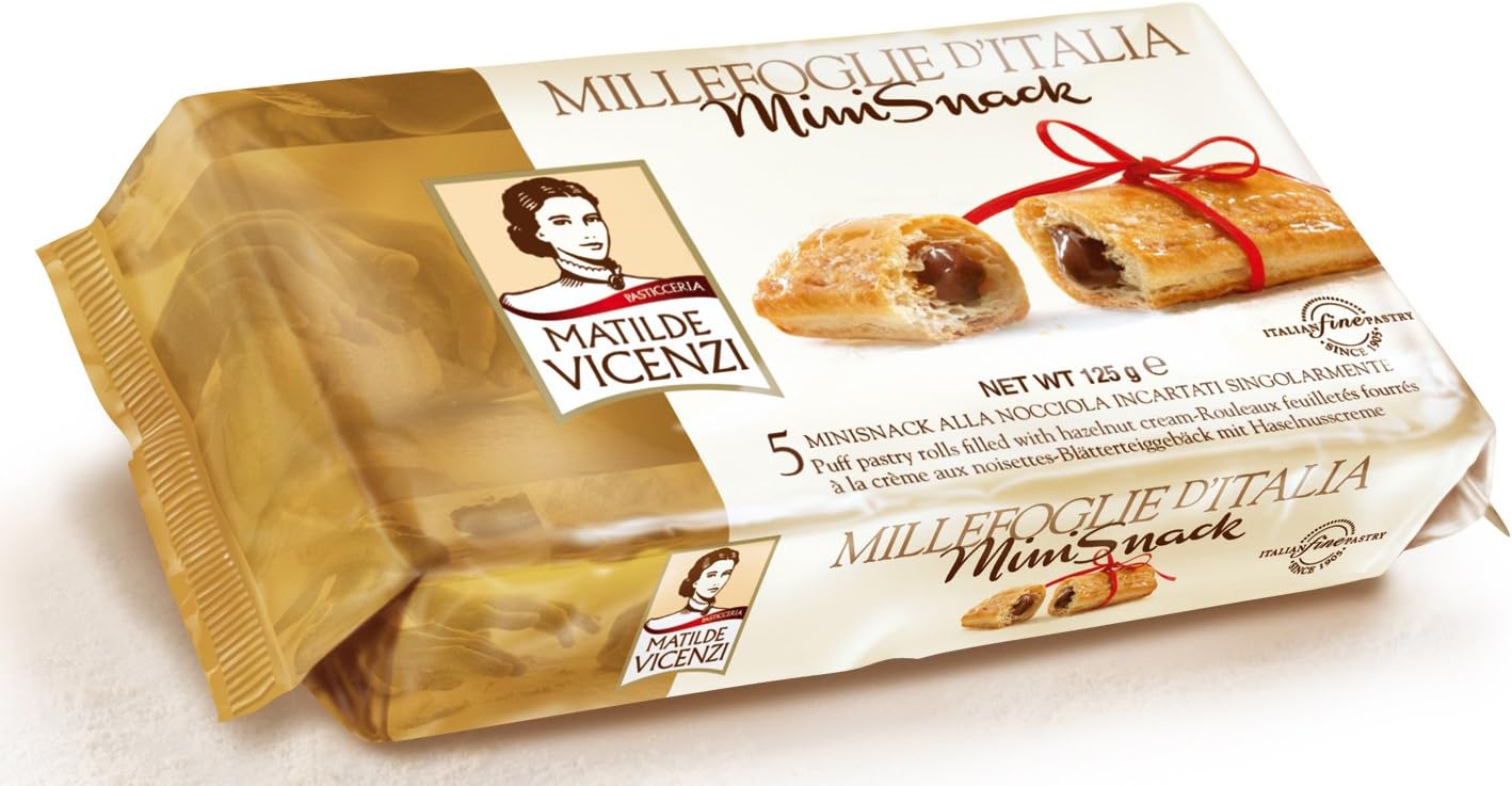 Vicenzi Hazelnut Cream Mini Snack, 4.38-Ounce Packages (Pack of 16)