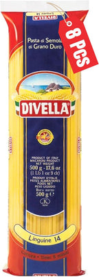 Divella Linguine Pasta #14, 16 oz. (Pack of 8) - Authentic Italian Pasta Made with Durum Wheat Semolina, Perfect ‘Al Dente’ Texture for Every Dish