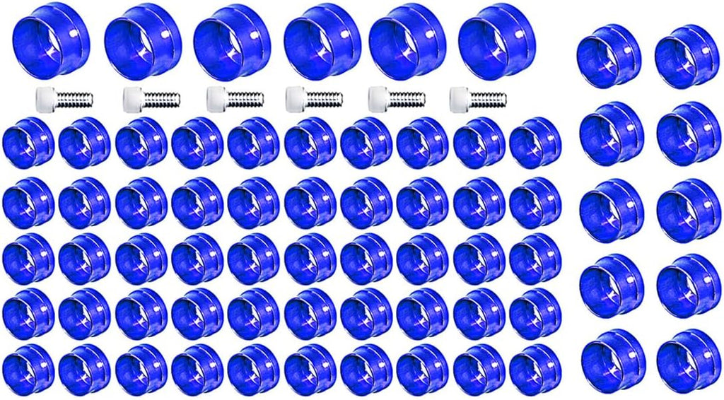 66X Motorcycle Engine Bolt Topper Caps Cover Compatible with for Harley Touring Road Street Glide Twin Cam (Blue)