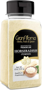 GranAroma Horseradish Powder, 8 oz, Strong Flavor, Sharp & Spicy, Dried Horseradish
