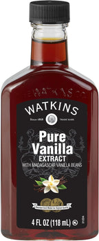 Watkins Pure Vanilla Extract, with Madagascar Vanilla Beans, Non-GMO, Kosher, 4 oz. Bottle, 1-Pack