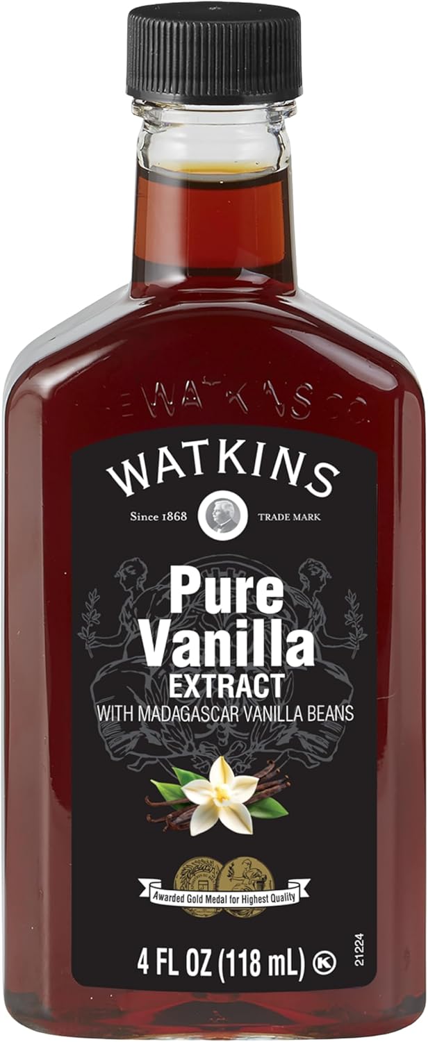 Watkins Pure Vanilla Extract, with Madagascar Vanilla Beans, Non-GMO, Kosher, 4 oz. Bottle, 1-Pack