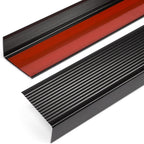 48" Metal Stair Nosing, 2-Pack Self Adhesive Aluminum Stair Edge Protector, Non Slip Stair Treads, for Indoor Outdoor Staircases (48 x 2 x 1.2in, Black)