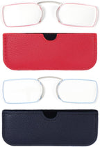 REAVEE 2 Pack Armless Reading Glasses for Men Women, Blue Light Blocking Readers Ultra Thin with Portable Case