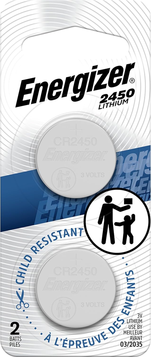 Energizer 2450 Lithium Coin Battery, 2 Pack