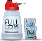Full Crystal Window Cleaning Kit – 8 oz Glass Cleaner and Bottle with 27 ft Reach, Each 4 oz Bag Makes Up to 640 fl oz, Cleans Up to 40 Windows, Scrub-Free, Rinse-Free