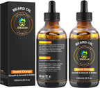 Beard Oil,120ml/4.25fl.oz Oil Promote Large Volume Beard Growth,Leave in Conditioner Beard Care Natural Sweet Orange Scent Mustaches Growth Soften Strength,Gifts for Men Him Dad