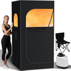 Nirvix Sauna Box, Portable Steam Sauna for Home with 1000W 3L Steamer, 9-Level Temperature Control & Remote, with Foldable Chair, for Relaxation, Detox & Indoor/Outdoor Use (2.6' x 2.6' x 5.9')
