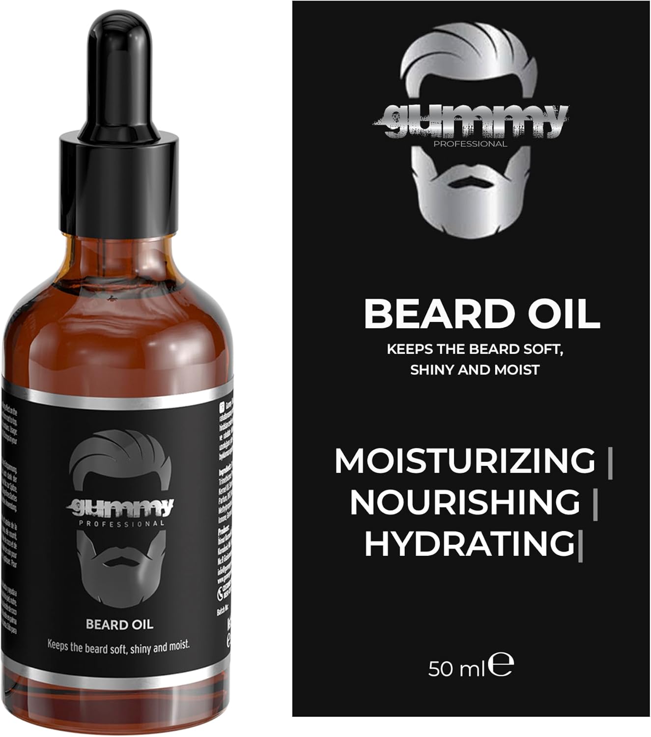 Gummy Professional Beard Oil for Men – Lightweight Conditioning Oil Formula to Moisturize and Soften Facial Hair, Beard and Mustache – Non Greasy Grooming Care for Daily Use – 1.69 fl oz / 50 ml