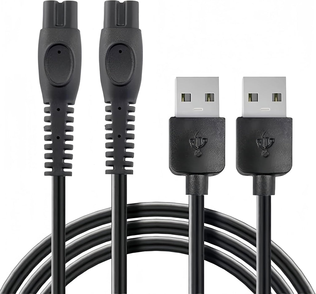 Qjin USB Charger Cable for Philips Sonicare Cordless Power Flosser 3000 2000, 2 Pack