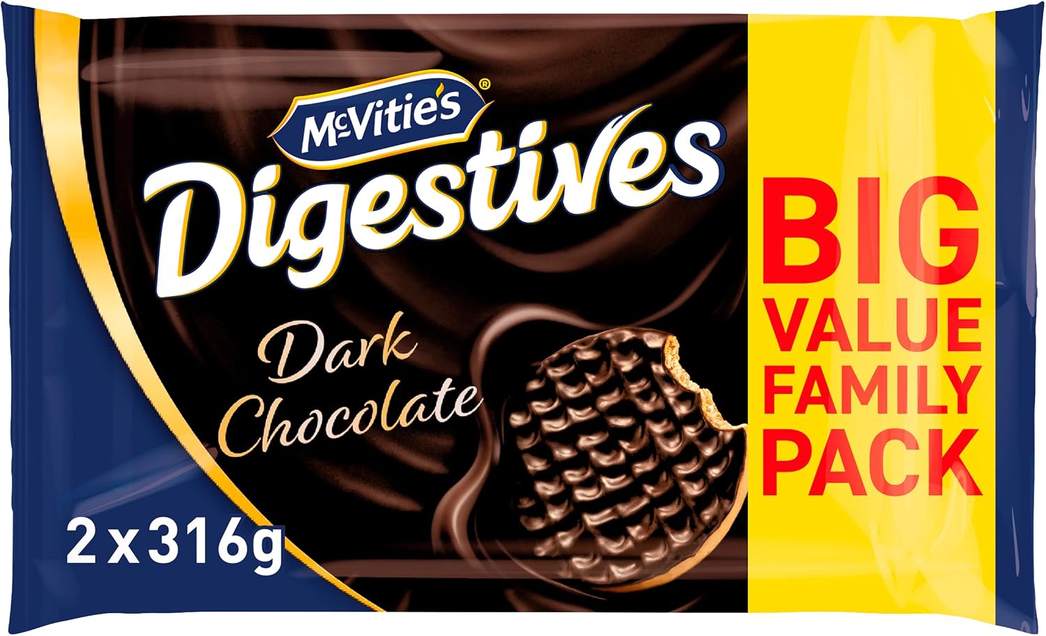 McVitie's Dark Chocolate Digestive Biscuits Twin Pack 2 x 316 g