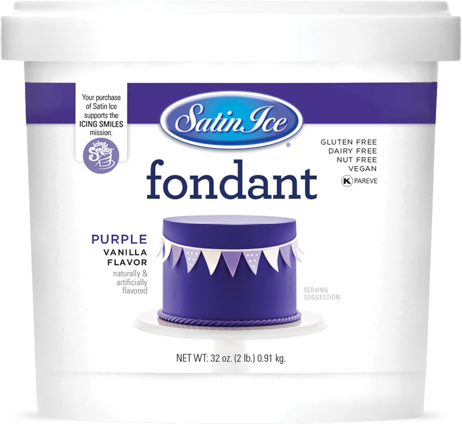 Satin Ice Fondant for Cake Decorating, Purple (2 Pound)