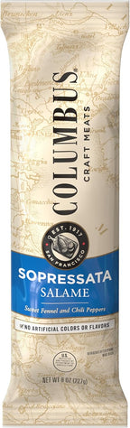 COLUMBUS Sopressata Salmi, Charcuterie Meat, 8 oz Stick